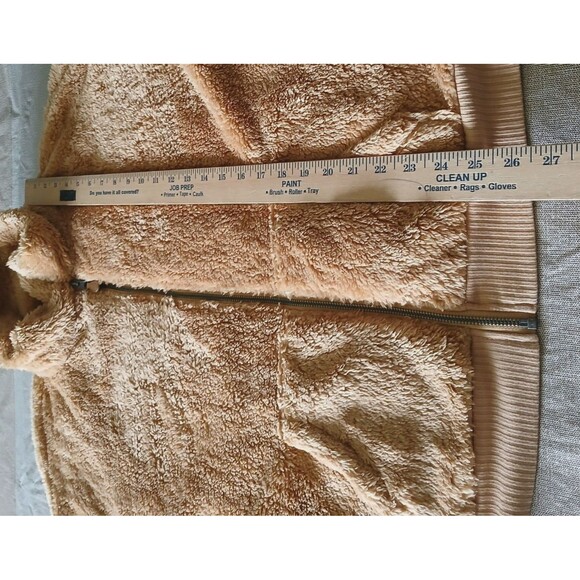 Socialite Curve Women's 1X Sherpa Teddy Bear Jacket Brown Fluffy Soft Comfy Cozy - Picture 7 of 8